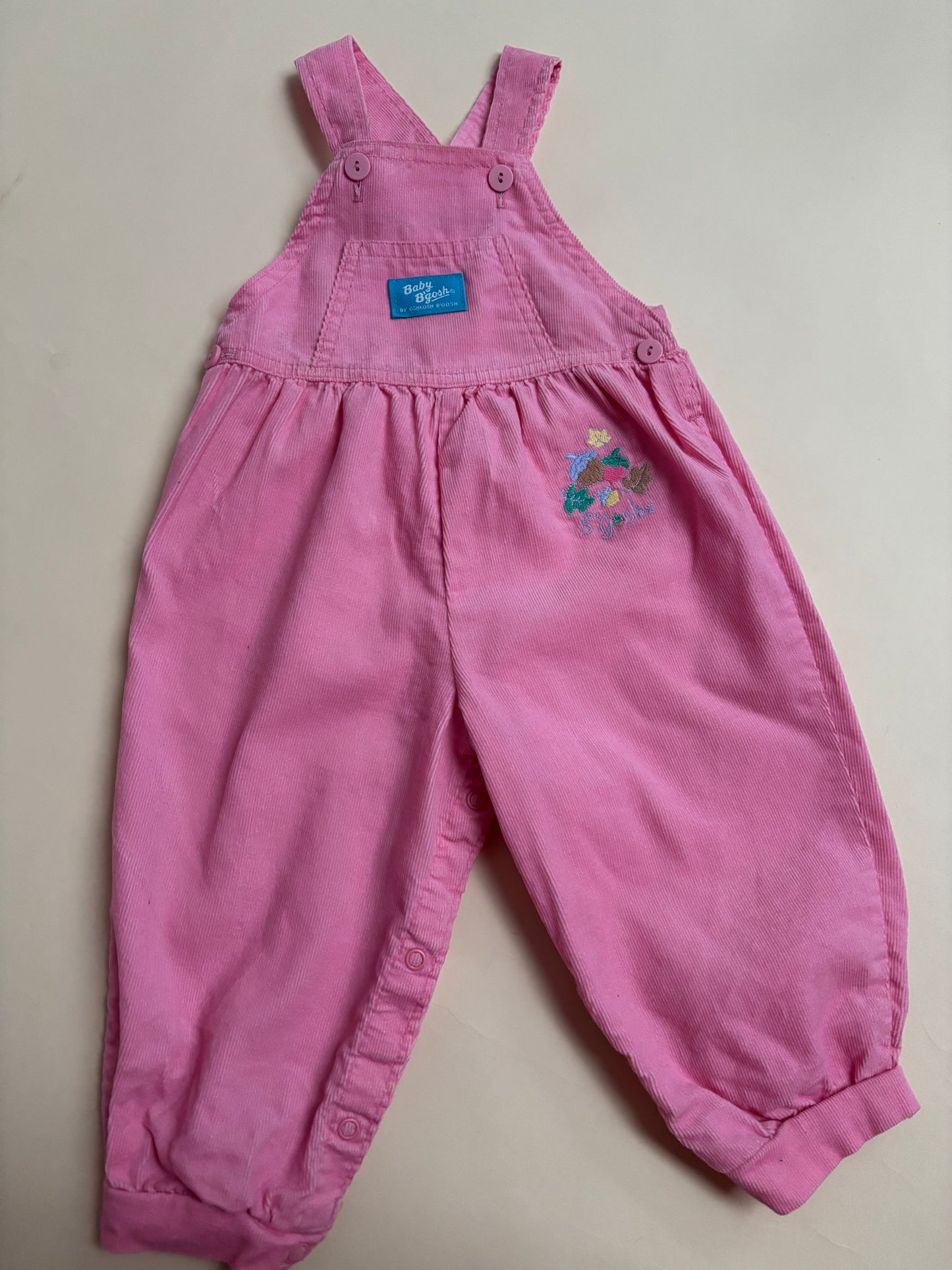 bubble Oshkosh roze velours (18 mnd)