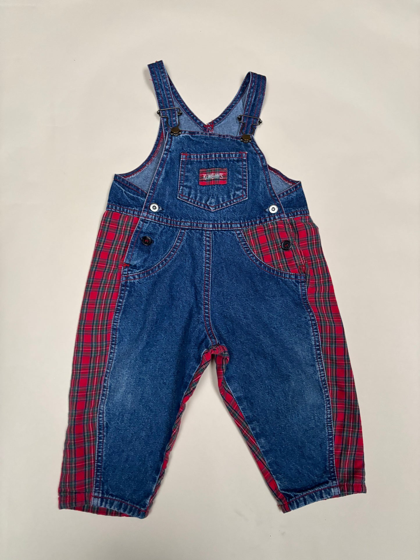 Salopette jeans/ruitjes (2 jaar)