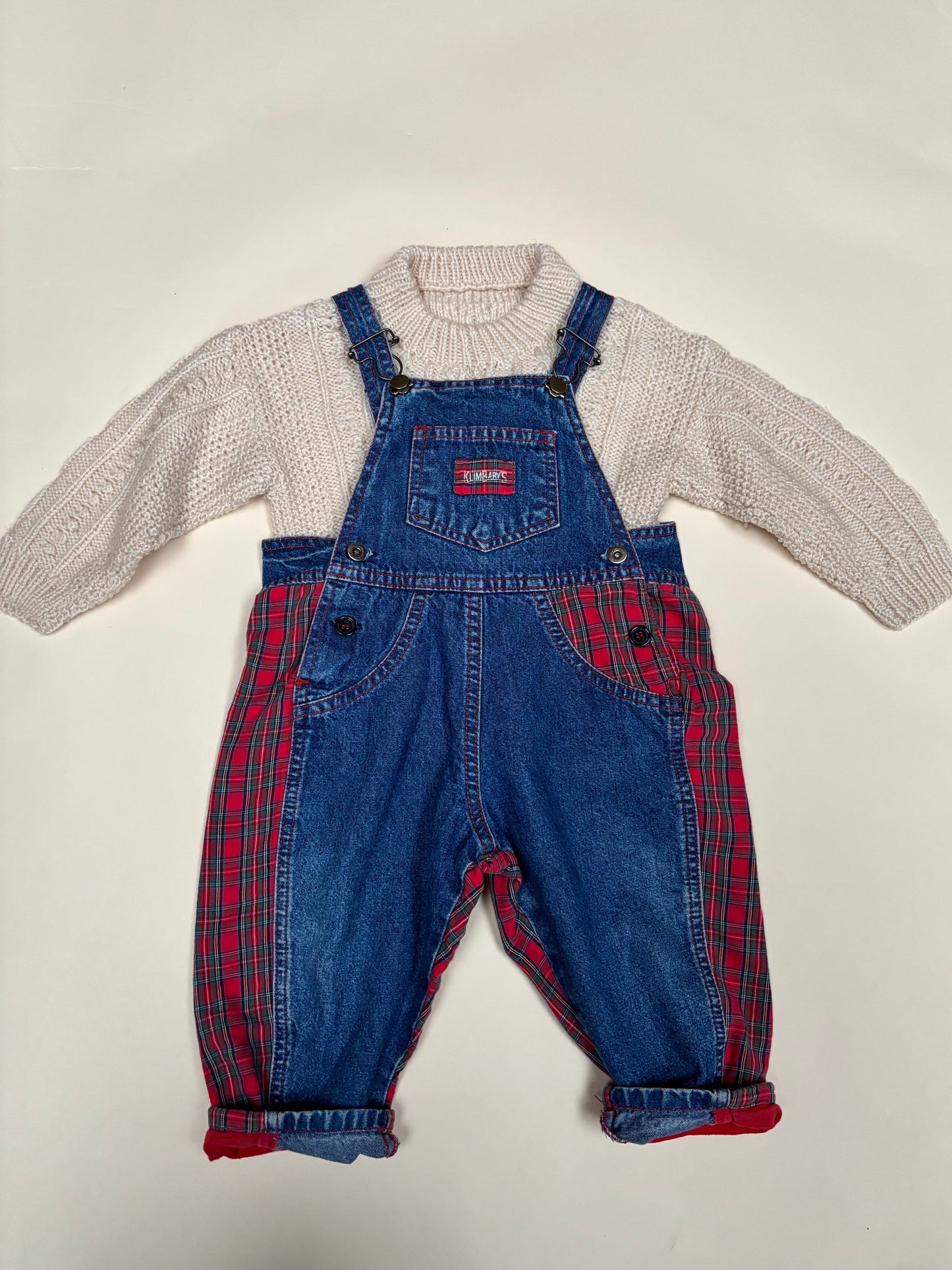 Salopette jeans/ruitjes (2 jaar)