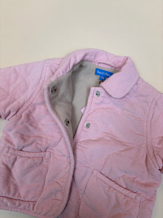 roze fleece vest (9/12 mnd)